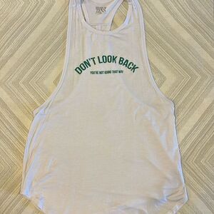 House of Tens Women’s White ‘Don’t Look Back’ White Tank Top - Size L
